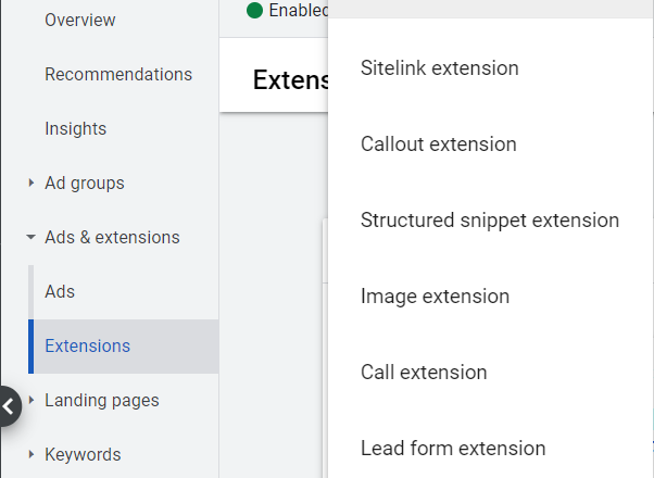 Create a new lead form extension for existing campaigns.