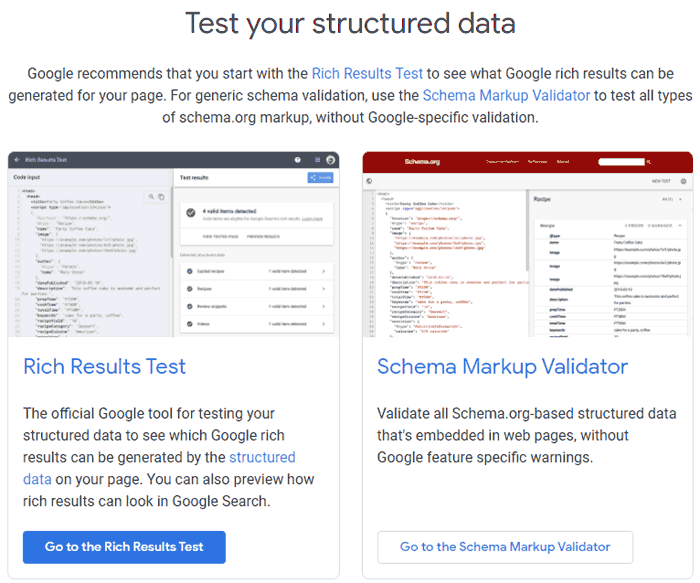 Rich results promotional page