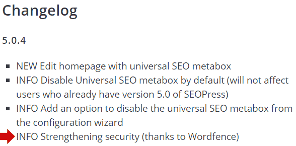 SEOPress changelog