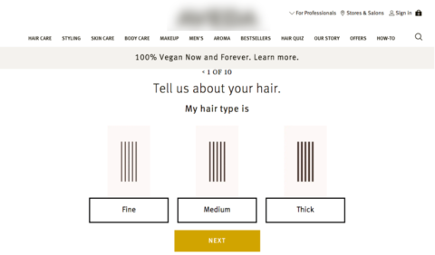 How Aveda masters personalized on-site content.
