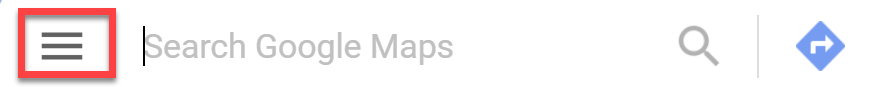 Google Maps hamburger menu.