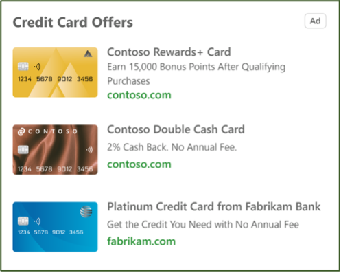 microsoft ads credit card ads