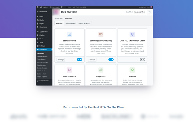 Rank Math SEO plugin.