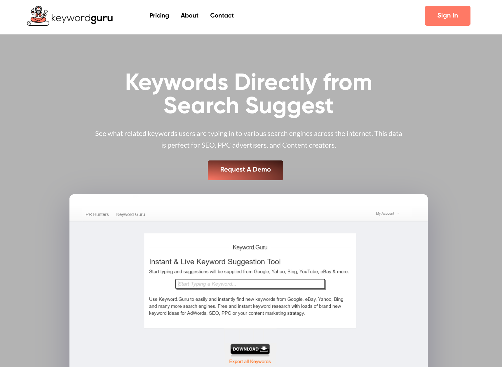 Keyword.Guru uncommon keyword research tool. 