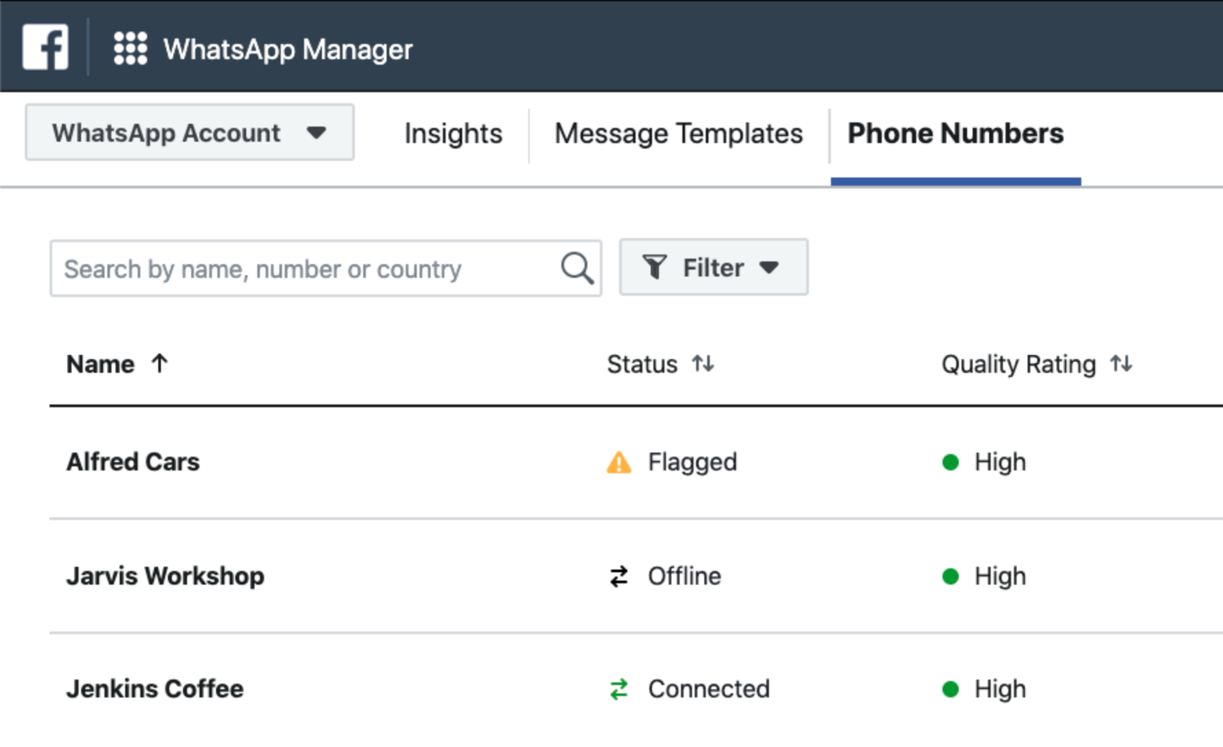 whatsapp business quality rating score