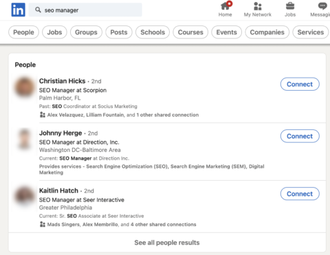"SEO manager" LinkedIn Connections.