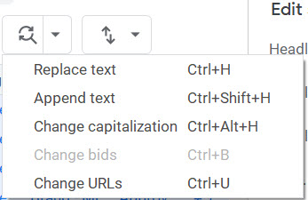 Find and replace text function.