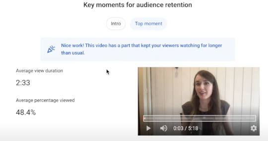 YouTube typical audience retention