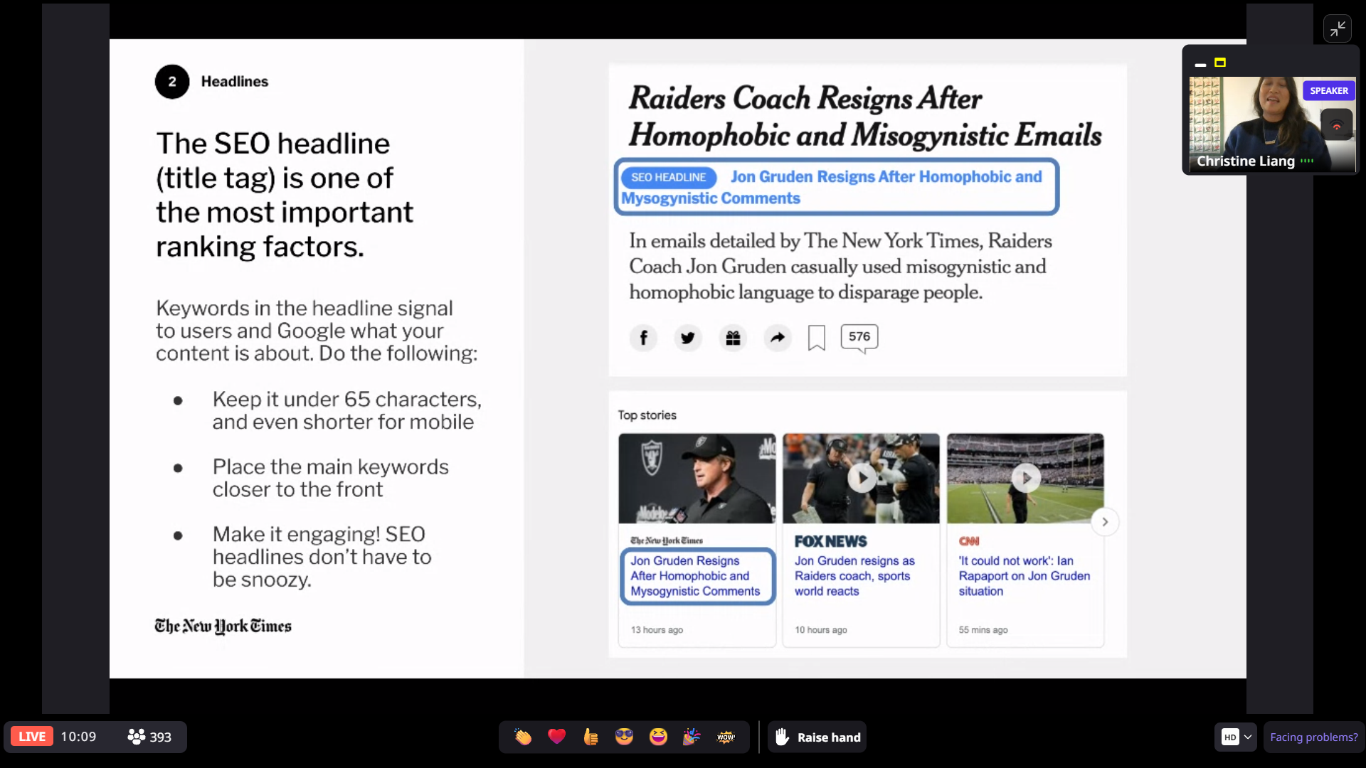 The SEO headline (title tag) is one of the most important ranking factors. Keywords in the headline signal to users and Google what your content is about.