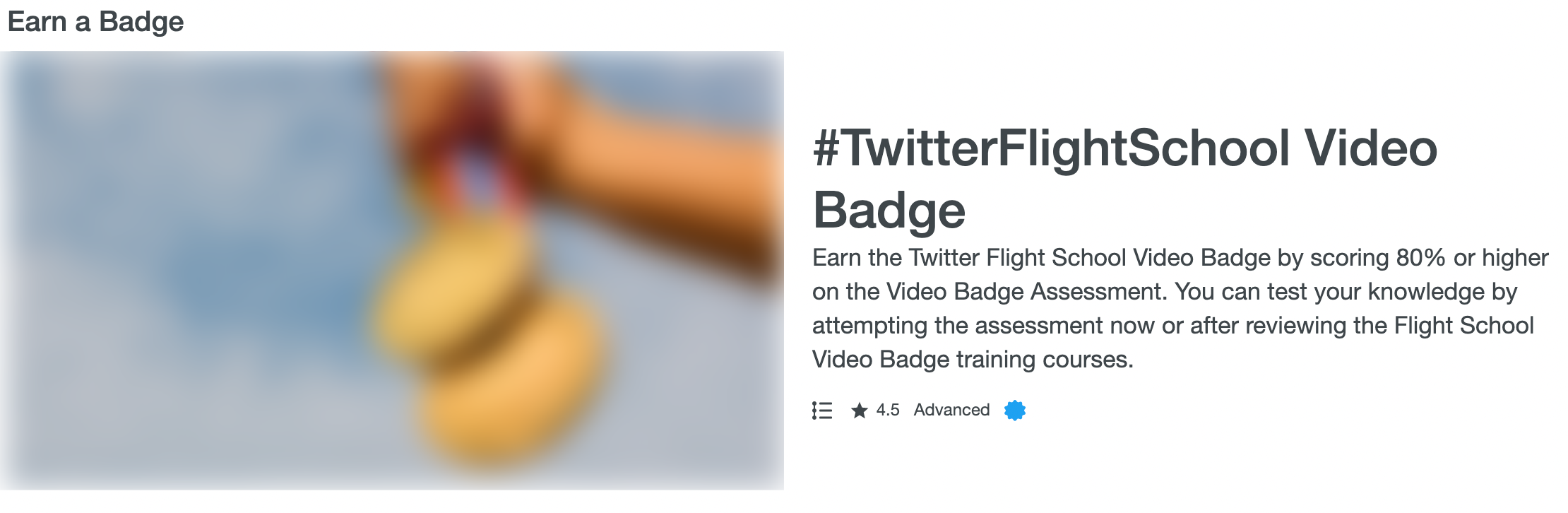 Earning badges and certifications from Twitter Flight School.