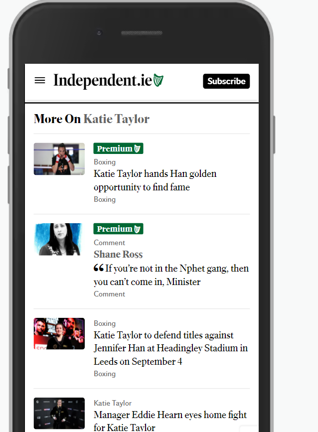 more on katie taylor article referrer widget example