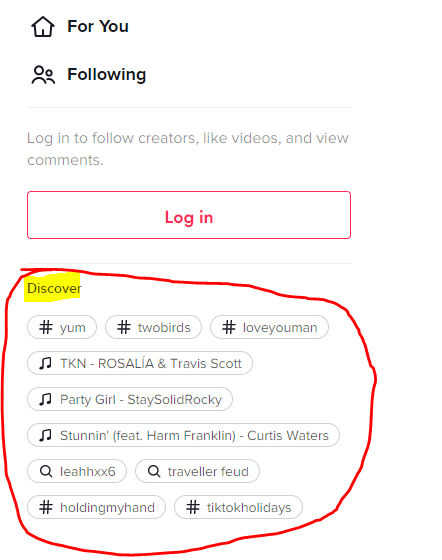 tagging on tiktok example screenshot