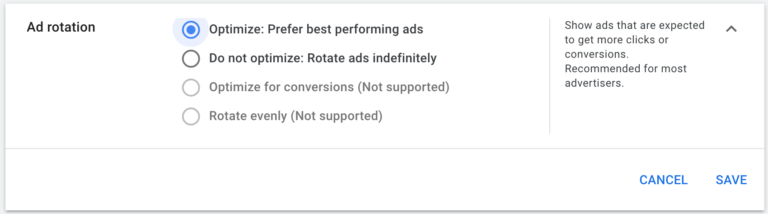 Ad Rotation Settings for Google Ads