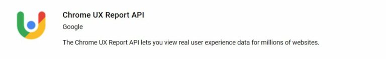 Chrome UX report API screenshot