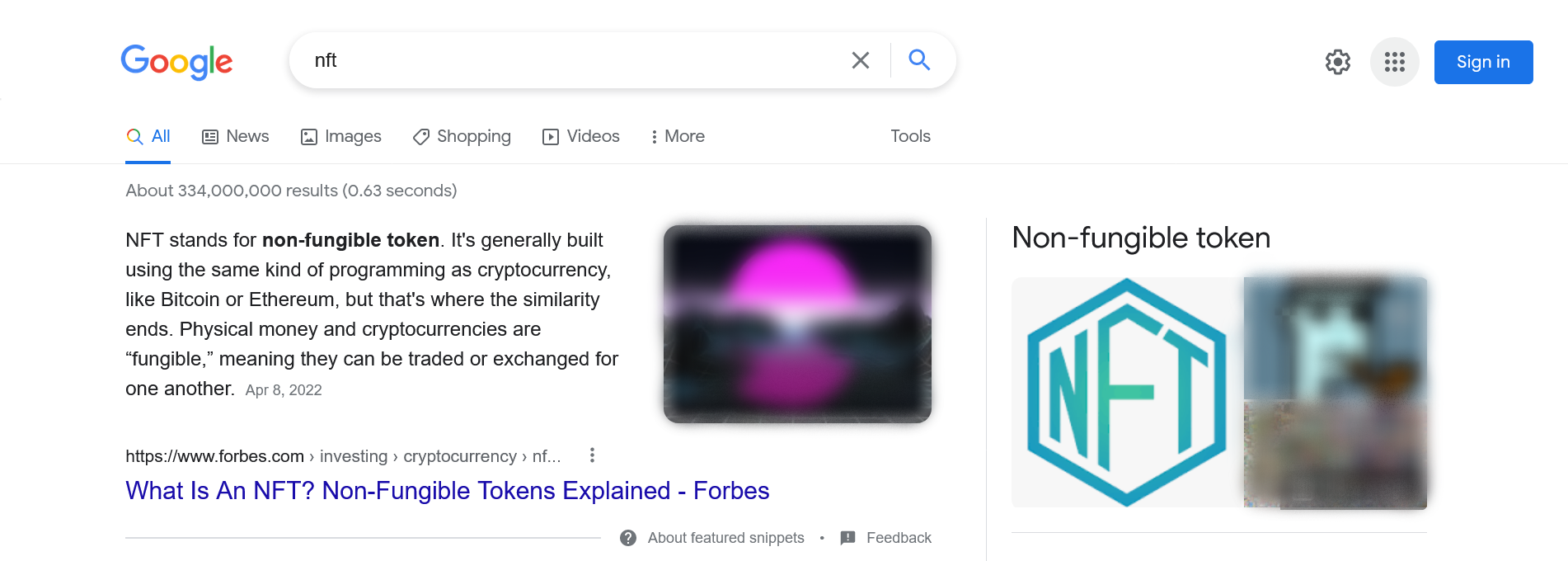 sample of featured snippets 