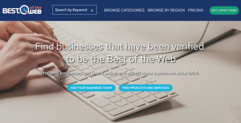 Best of the Web homepage
