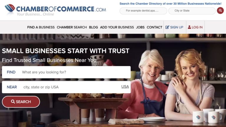 Chamber of Commerce home page