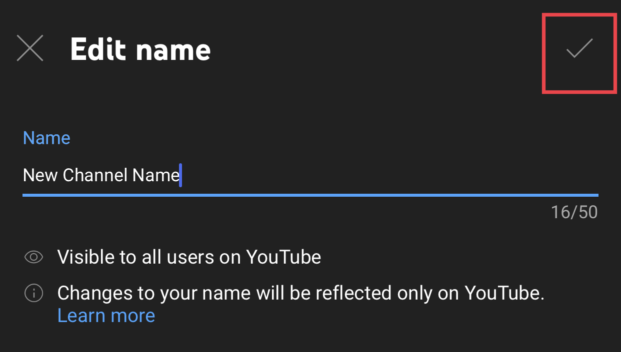 change youtube channel name