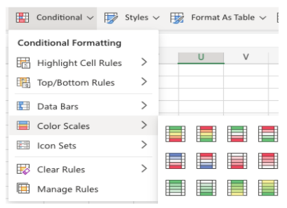 Excel conditional formatting 