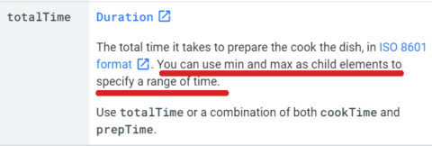 totaltime recipe structured data