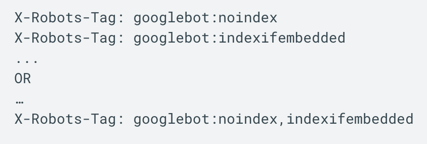 google indexifembedded tag