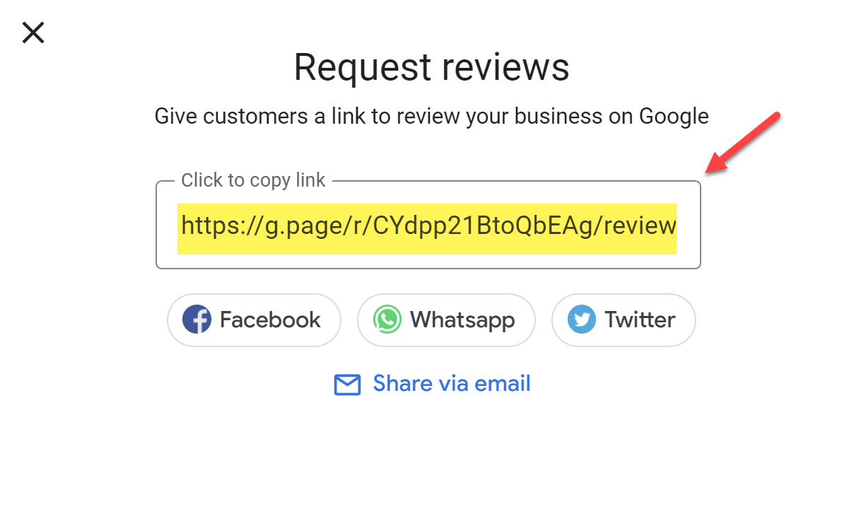 Short review URL