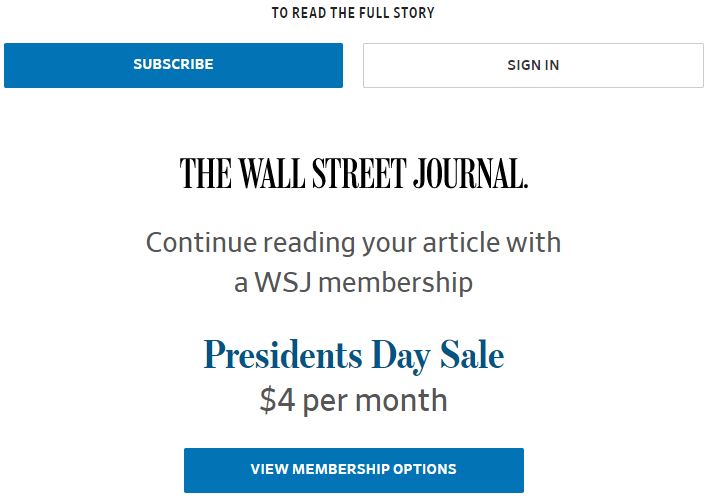 An example of hard paywall.