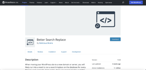 Better Search Replace plugin