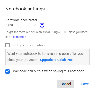 Google Collab, How to change settings to use the GPU