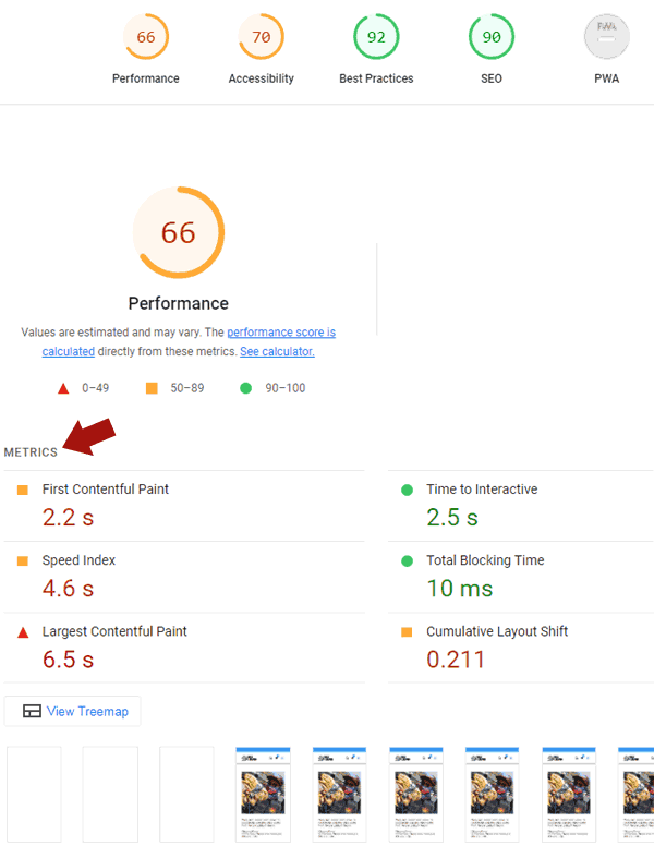 Google Lighthouse Full Page Report