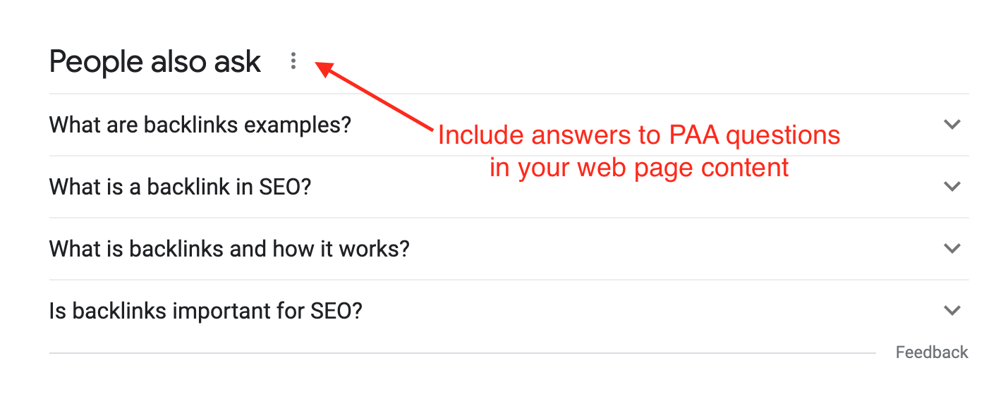 example of people also ask questions in google search