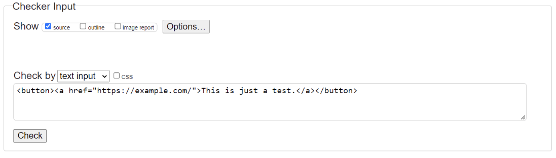 Example of adding code to the W3C validator to test it.