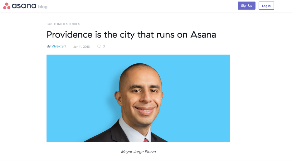 Asana interviews their clients that acts as a testimonial.