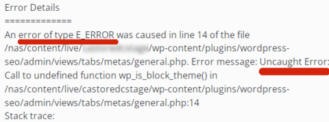 Bad Yoast Plugin Update