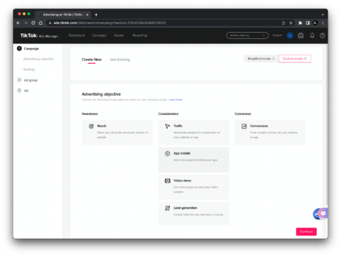  TikTok Ads Manager create campaign