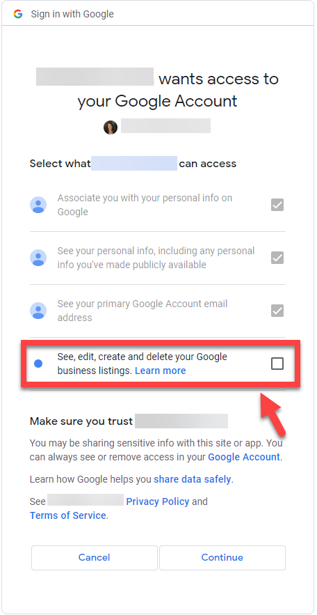 Granting third-party tools access to your Google Business Profile