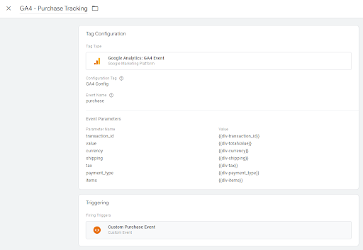 GTM purchase event tag_Final View