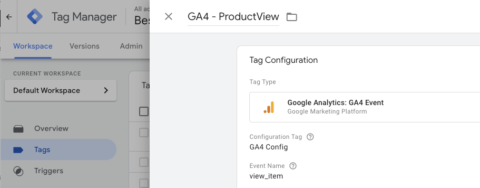 GTM_example product view event tag_step 1 screenshot