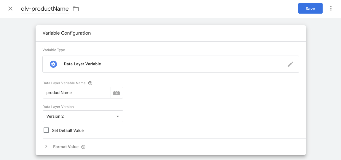 GTM_product detail view data layer variable example