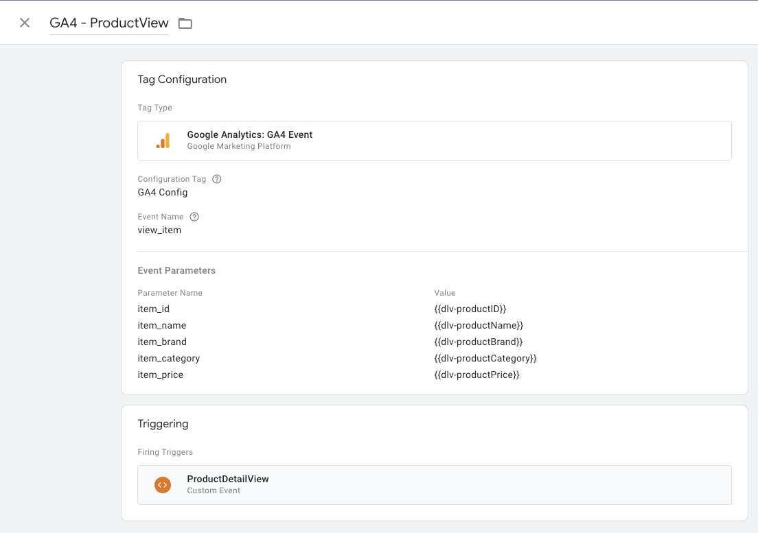 GTM_Product view tag for GA4