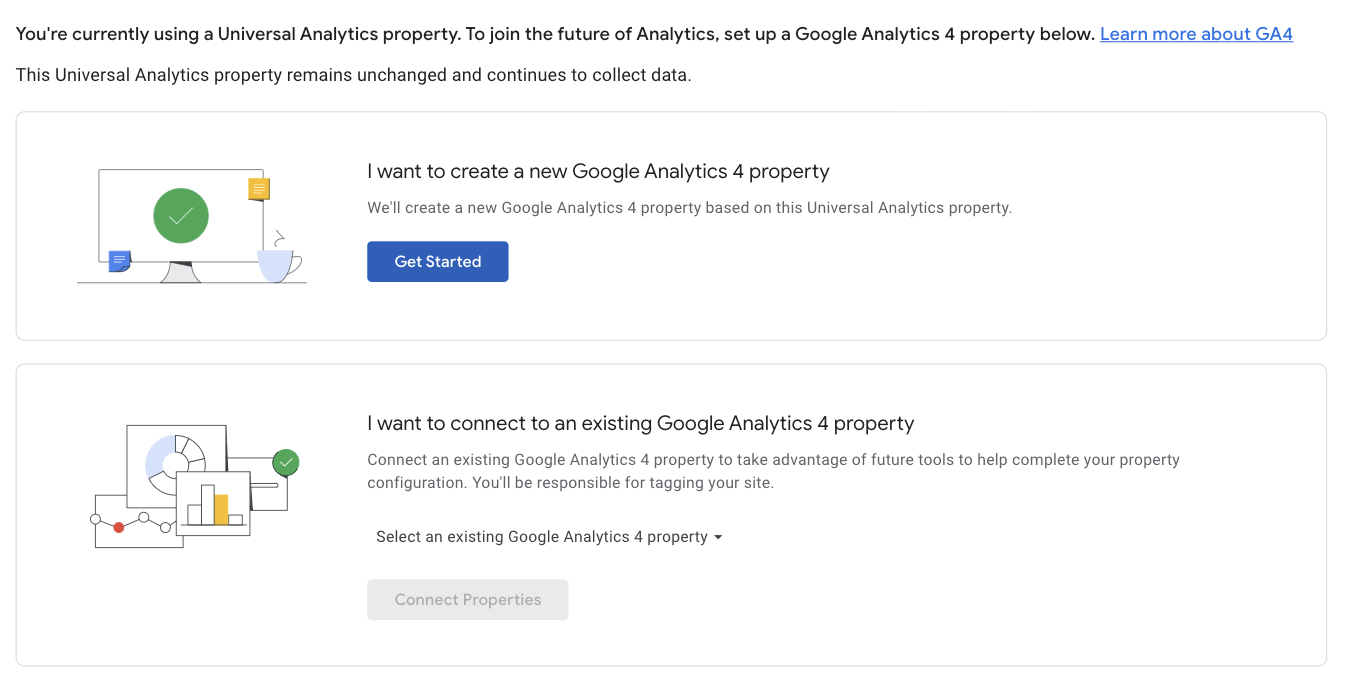 Migrating UA to GA4_Get Started screenshot