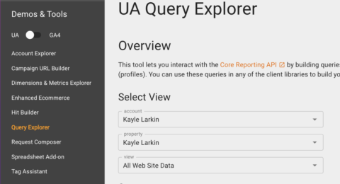 UA Historical Data_Query Explorer_Select account example