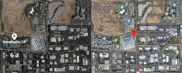 Side by side comparison of Bing Maps versus Google Maps Aerial images