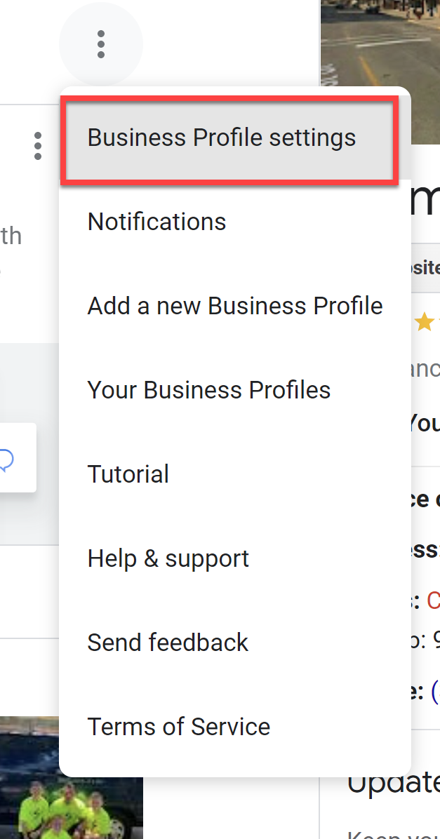 Business Profile Settings