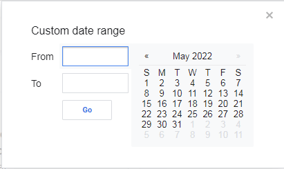 custom date range