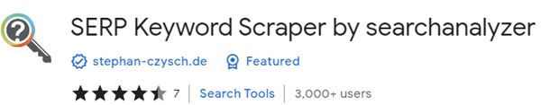 Screenshot of SERP Keyword Scraper Chrome Extension Page