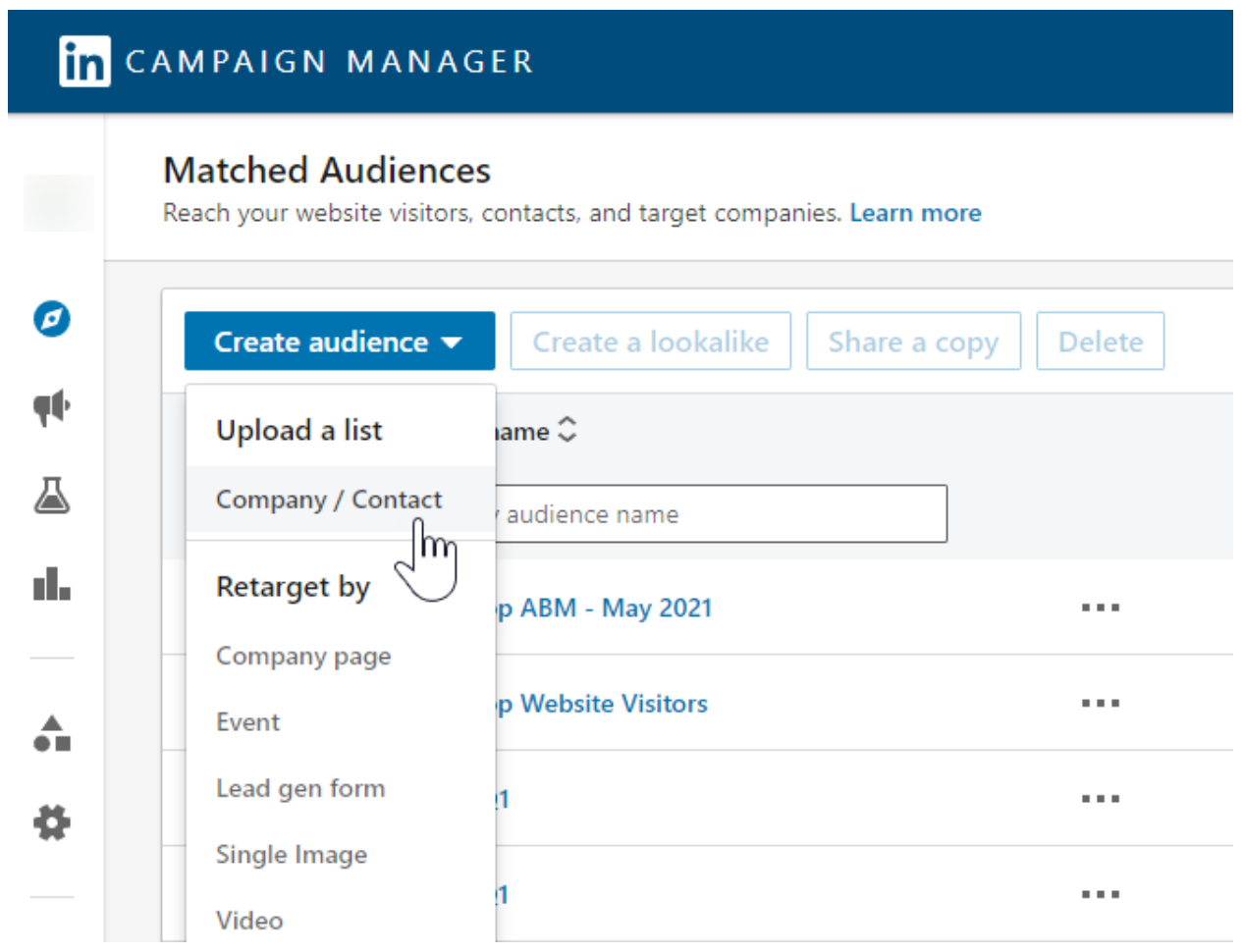 matched audiences on linkedin
