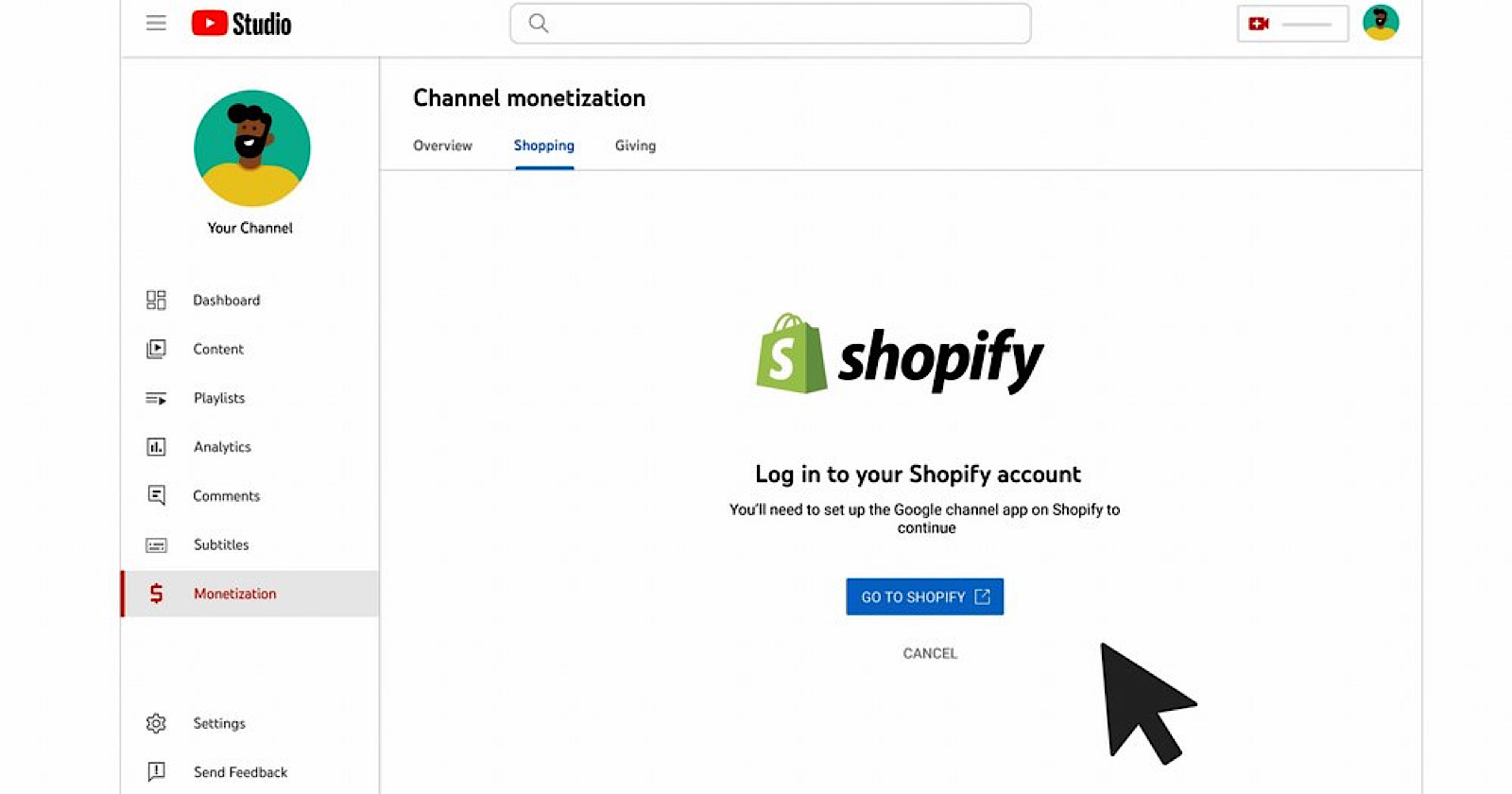 Shopify login