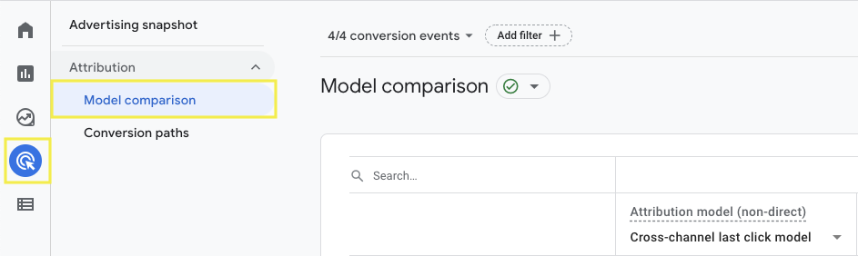 GA4 Marketing Attribution Model Comparison