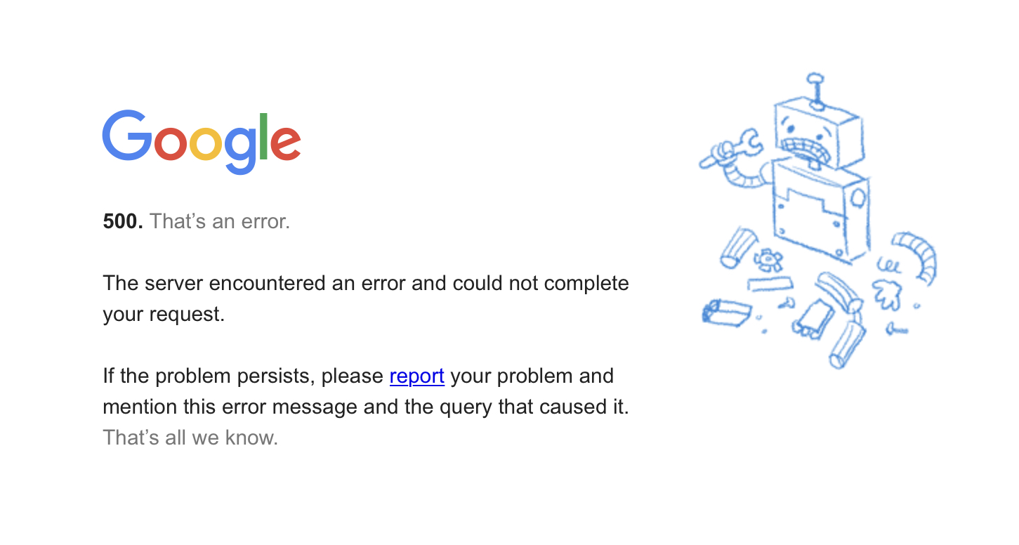 Google сломался